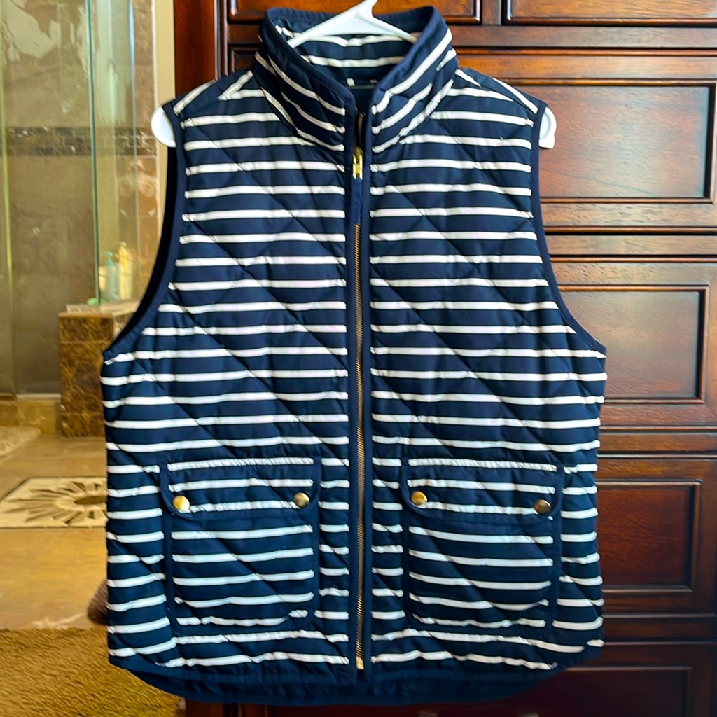 J.Crew Navy And White Stripe Vest L